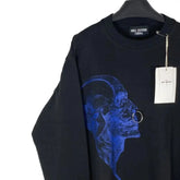 Hearujoy Mens Y2k Long-Sleeved T-Shirt Spring Autumn New Fashion Round Neck Printed Skull Unique Design Nose Buckle Silhouette Tops Men